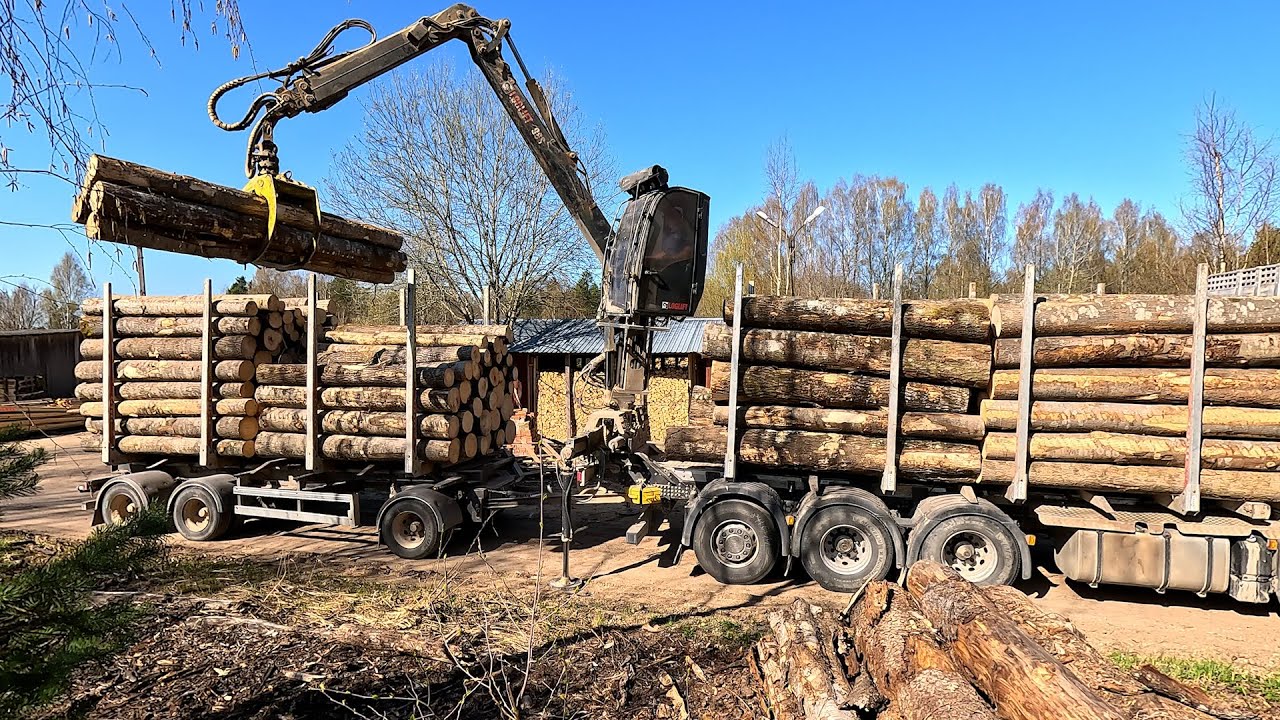 Timber loading. Aspen logs from multiple places - YouTube
