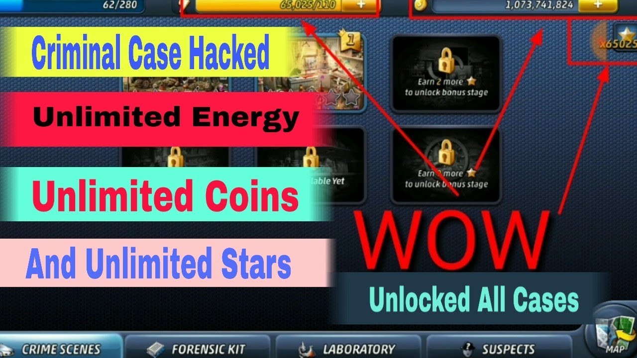 CRIMINAL CASE UNLIMITED ENERGY UNLIMITED COINS AND UNLIMITED STARS