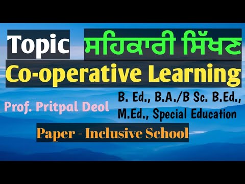 Co-operative Learning (ਸਹਿਕਾਰੀ ਸਿੱਖਣ )#meaning #principles