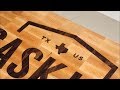 Watch how we made Gaskill Knives cutting board. Maple inlaid by walnut. Cnc inlay