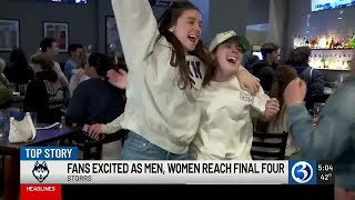 UConn students celebrate as both basketball teams advance to Final Four