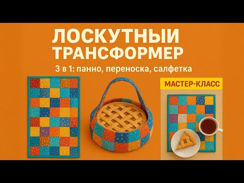 3-в-1 за вечер. Переноска, панно и салфетка своими руками | Мастер-класс по пэчворку
