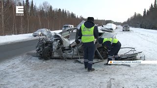 В Козульском районе в аварии на трассе погибла женщина и пострадали двое детей