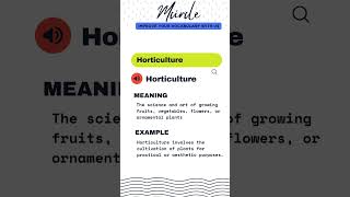 Meaning Of Word  Horticulture short english learning