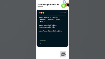 JavaScript: Slice Function - To extract a portion from an Array #programming #javascript #coding