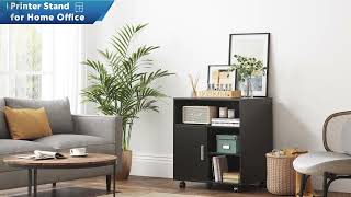 DEVAISE | Black Mobile Printer Stand with Adjustable Shelf 2022 screenshot 3
