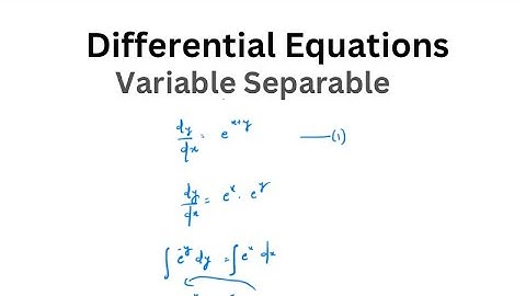 Solution to Differential Equation Variable Separable Method l Separable Method (Solved Example)