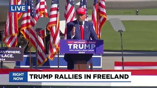 Former President Trump rallies in Freeland