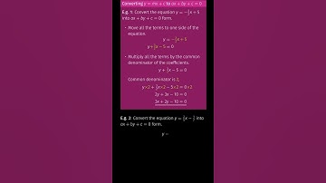 3.15 Converting y=mx+c to ax+by+c=0
