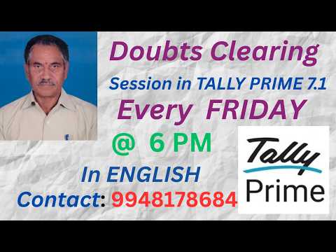 "Tally Prime Live Doubts Clearing (ENGLISH) *(29-05-26 @ 6 PM)*"