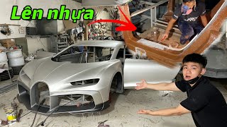 Lên nhựa cho chi tiết  bệ cửa của siêu xe tự chế Bugatti Chiron 