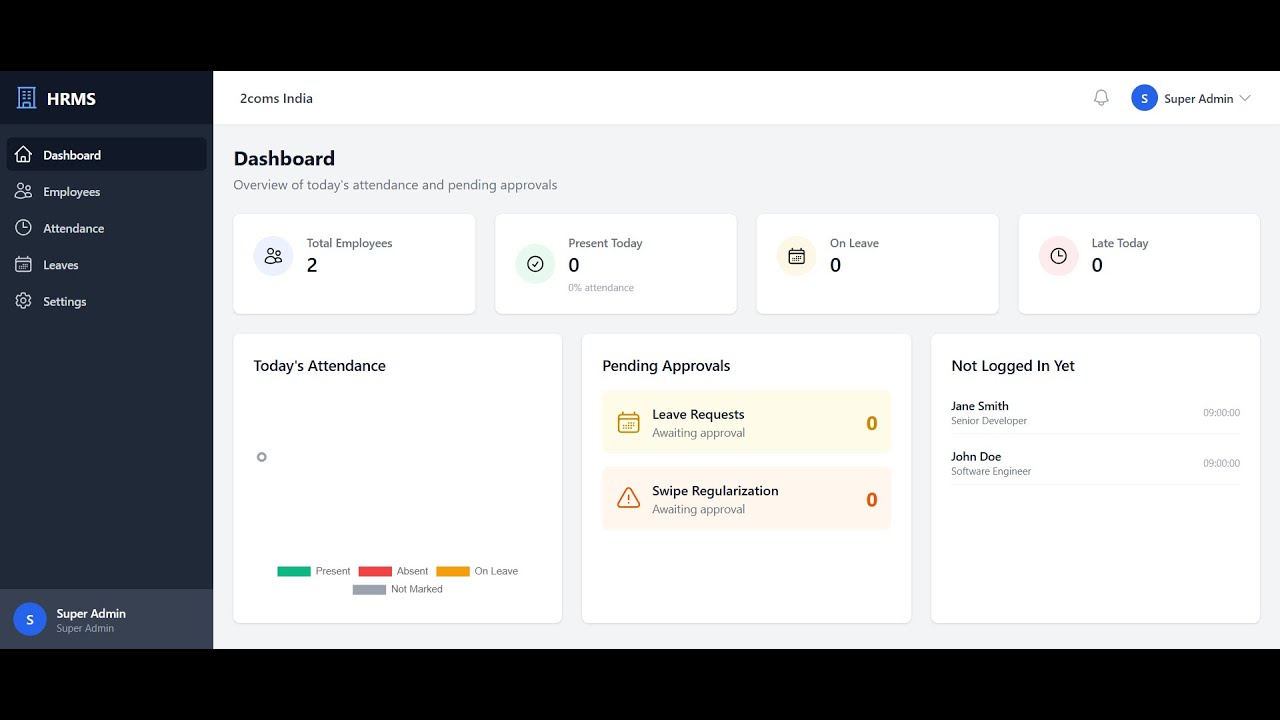 HRMS Time & Attendance System – App Development