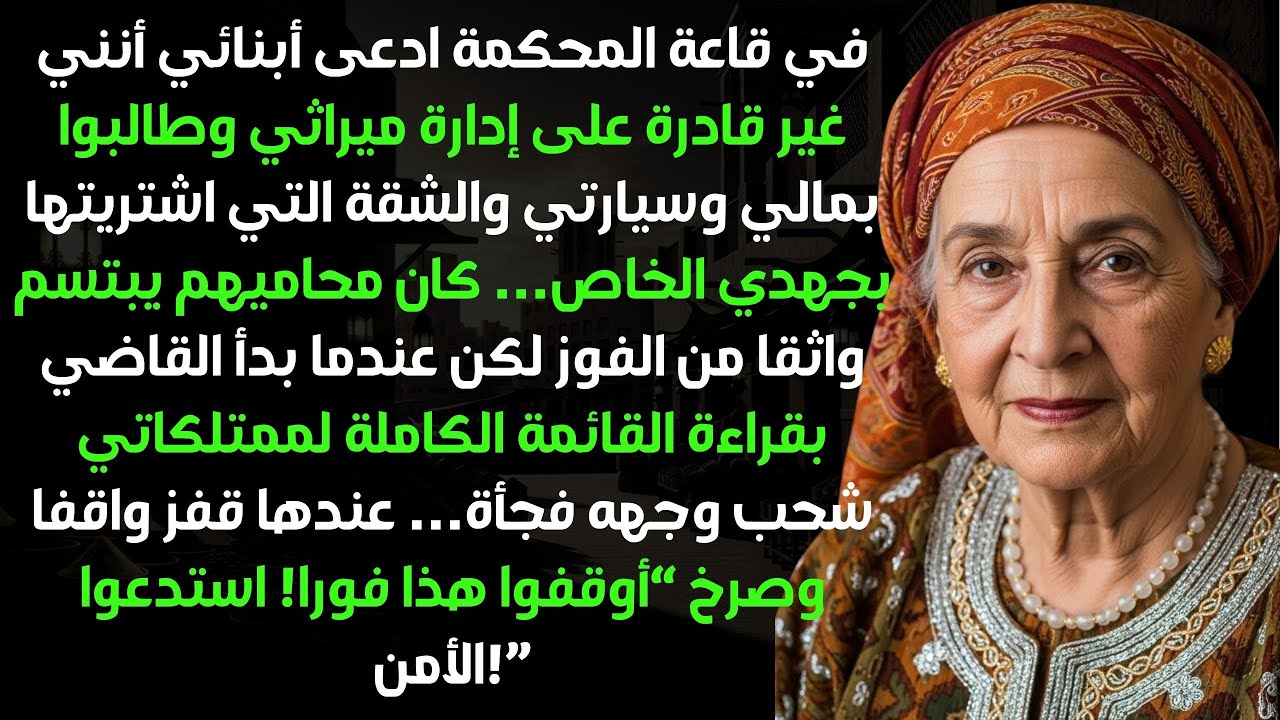 قال أبنائي إنني غير قادرة على إدارة إرثي، حتى قرأ القاضي ممتلكاتي...