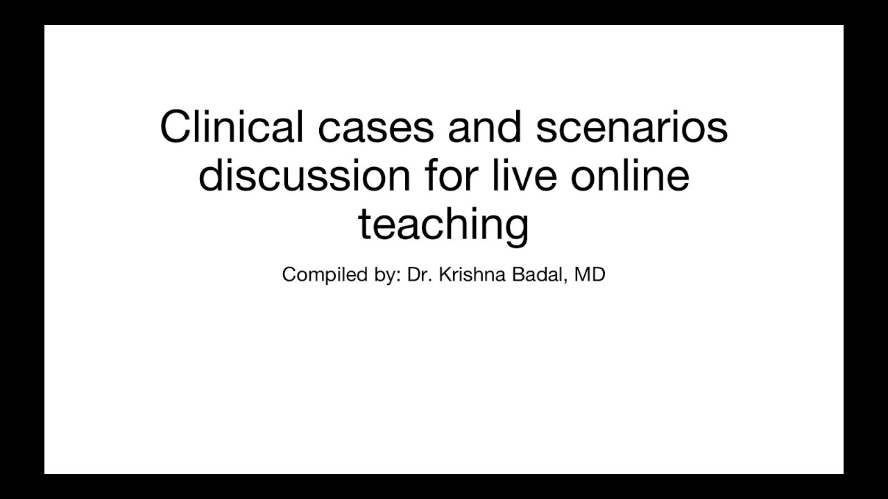 Clinical discussions I for review