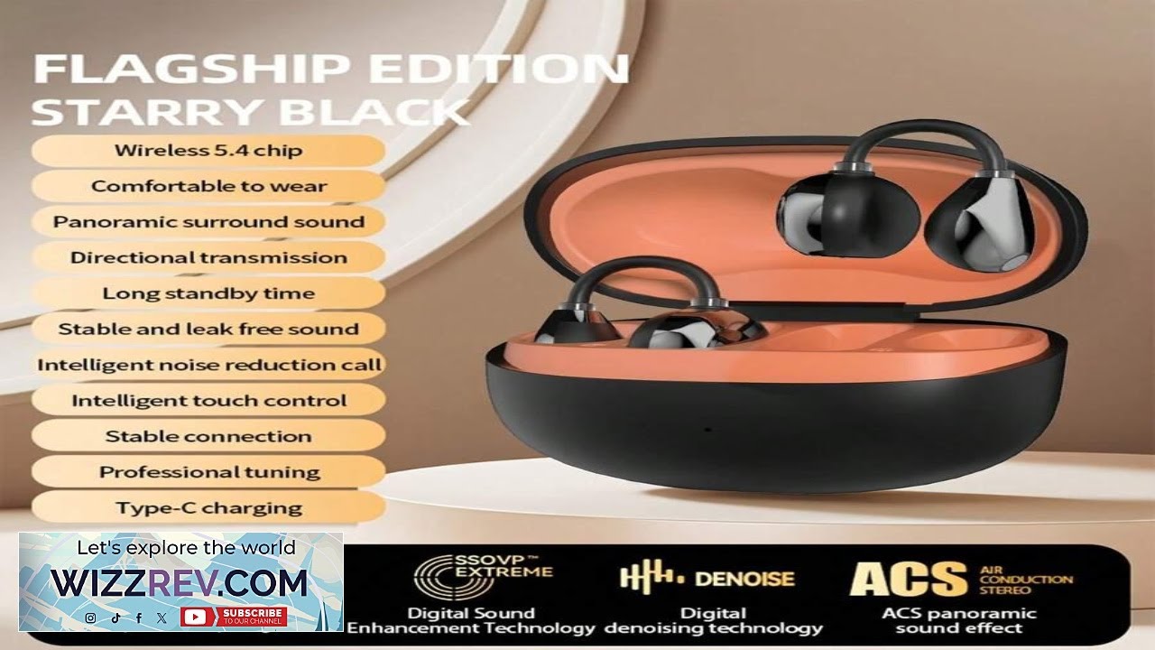 GTEQY Clip On Earbuds Open Ear Wireless Bluetooth 6 Headphones Open Ear Earbuds