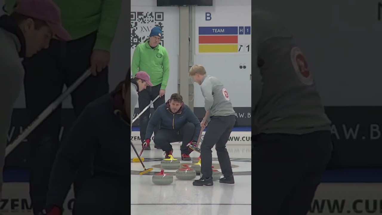 [THROWBACK] Professor Dr. Dalle calculates the perfect line! 😱🥌🇧🇪 #curling #sports #highlightreel