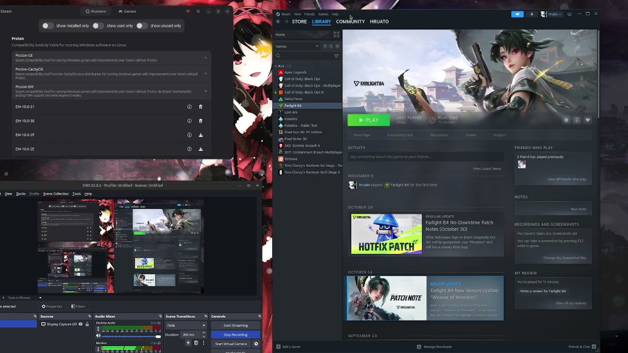 How to play Farlight 84 on Linux Steam (ProtonPlus)
