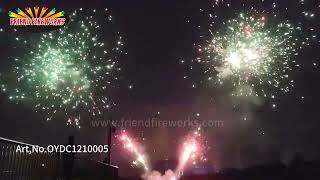 Art No:OYDC1210005 1.2 Inch 100 Shots V Red Green Glitter Mine Explodes Red Green Glitter