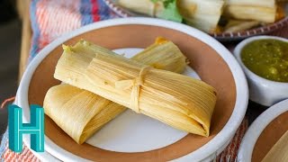 Tamales de Rajas con Queso - Poblano Cheese Tamale Recipe! Hilah Cooking
