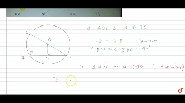 In a circle OD is perpendicular to chord AB of a circle with centre O. If BC is a diameter the...