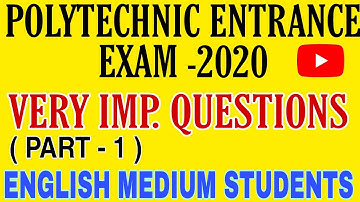 Very Important question mathematics, Polytechnic entrance exam 2020 for english medium students