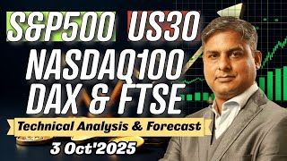 NASDAQ | S&amp;P | Dow Jones | GERMANY40 | FTSE100  Daily Analysis &amp; Forecast Today 3 October 2025
