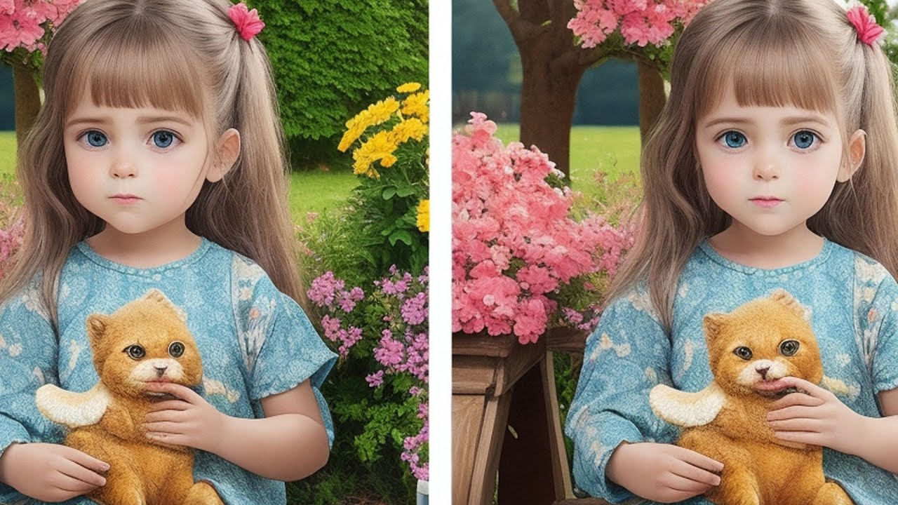 Identical photos find 5 differences in photos 