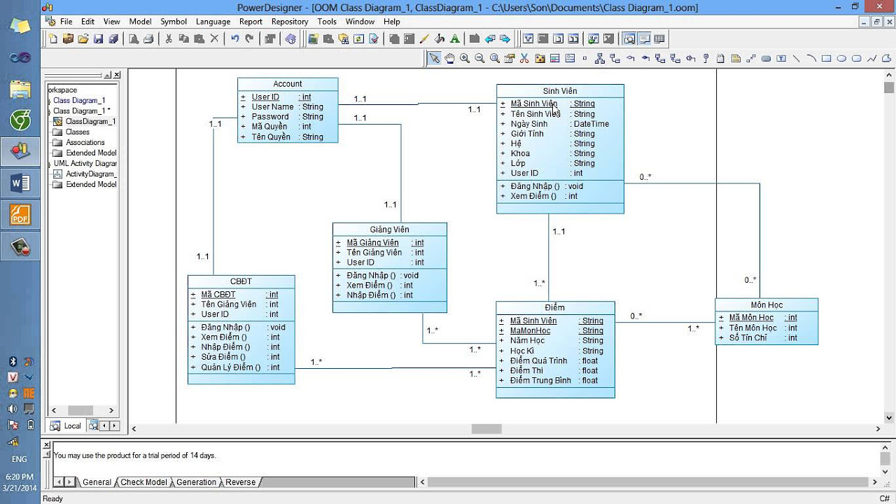 การ เขียน class diagram  New Update  Class Diagram + Mô Hình Dữ Liệu Quan Hệ - Nhóm 11