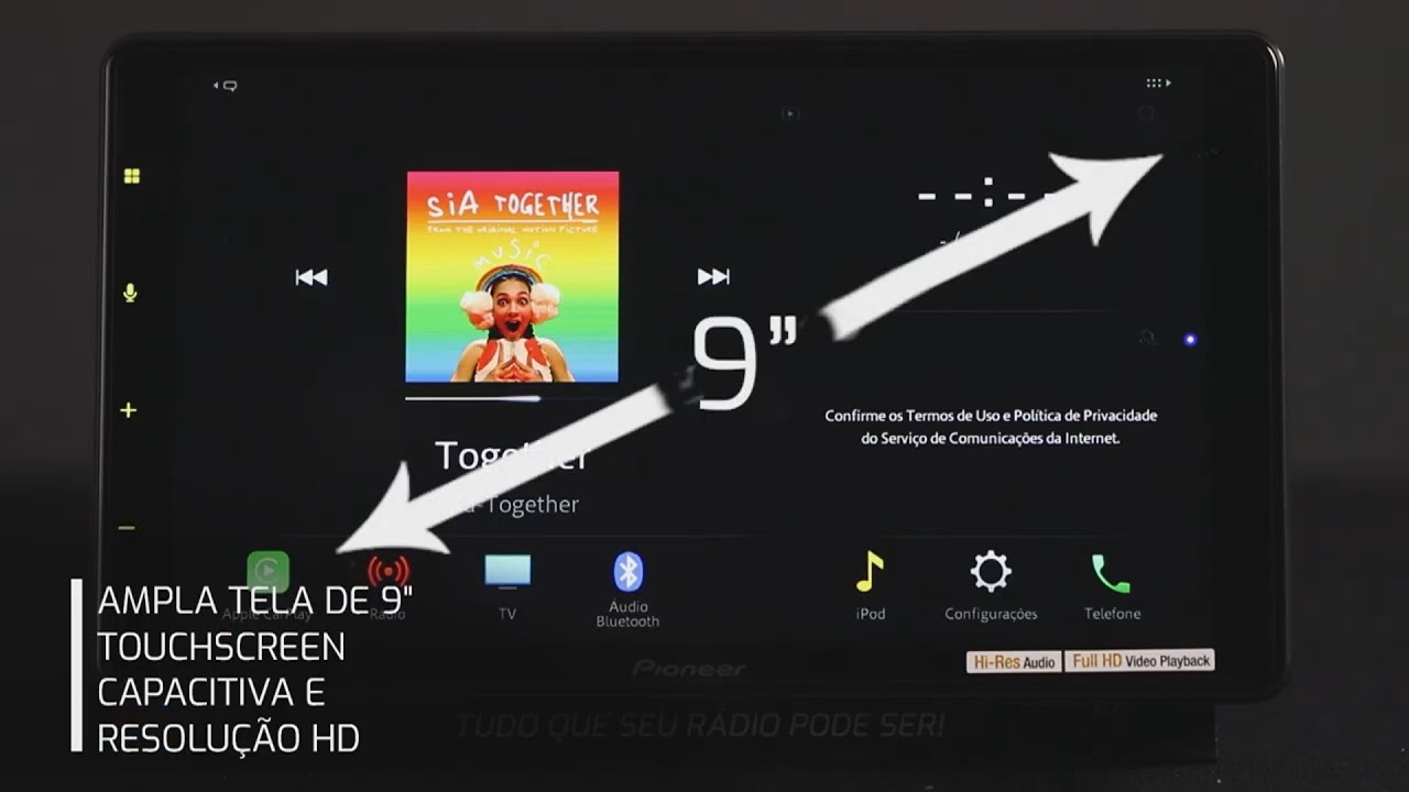 Pioneer DMH-ZS9380TV - Spotfi - Youtube - Waze - Espelhamento