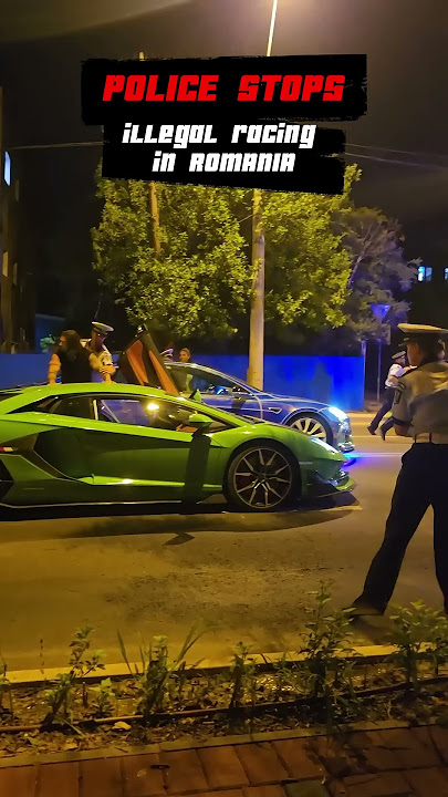 Polisi menghentikan balap liar di Bucharest, Rumania