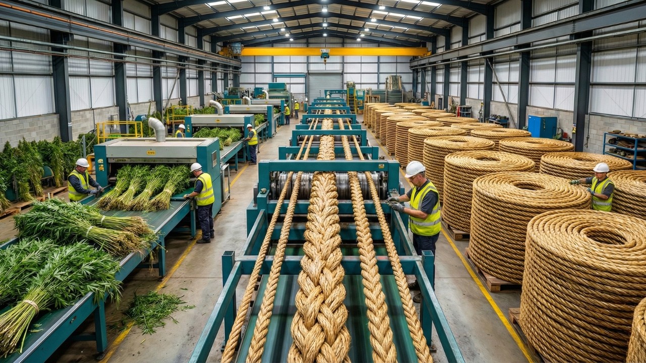 The Secret Science of Making Hemp Rope: Watch a Modern Factory Process Step by Step