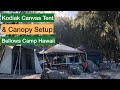 Kodiak Canvas Tent 10x14 BowFlex VX10 & Canopy Camping semi-Set up| Hawaii Camp Adventures