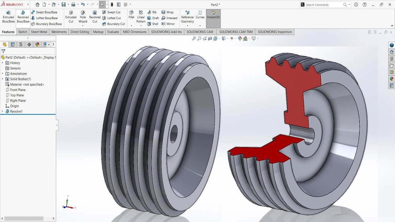 Solidworks_Features ! Tutorial04_Revolve Boss & Cut - YouTube