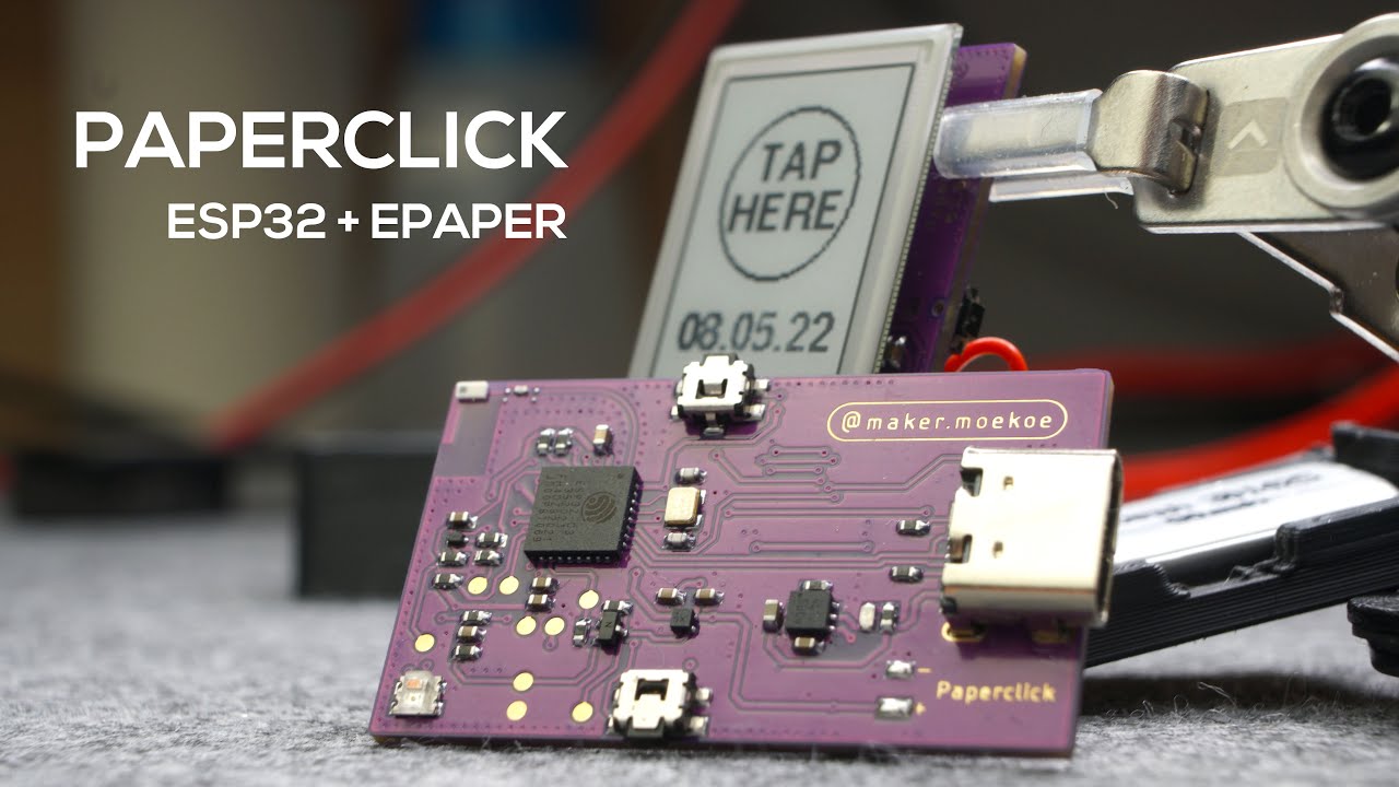 Paperclick - An Esp32-C3 Based Iot Device With An E-Paper Display | Makermoekoe