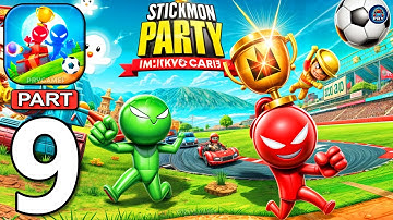 Stickman Party - Gameplay Walkthrough Part 9 - 1 2 3 4 Players Tournament Mode Random MiniGames