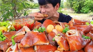 กินมันหมูจิ้มน้ำพริกรสเด็ดก็เลิศ #thanhan #mukbang