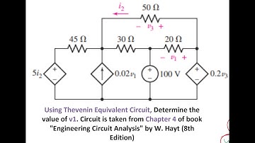 Solution of Problem from book "Engineering Circuit Analysis" by W. Hayt (8th Edition): Thevenin Equi