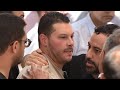 إنهيار شريف في جنازة والده هاني شاكر مصدوم ومش مصدق انه بيودعه آخر وداع