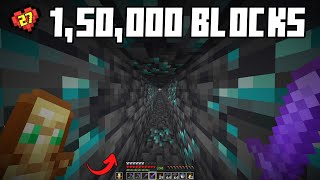 I Mined for 1,50,000 Blocks in  a Straight Line in Minecraft Hardcore and found this