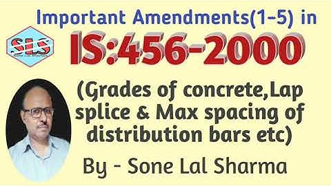 Important amendments(1-5) in IS:456-2000