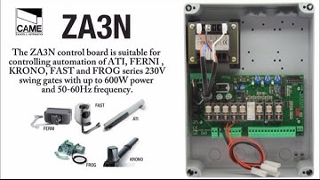 CAME ZA3N Control Board Wiring Connection | Automatic Swing Gate Opener Setup