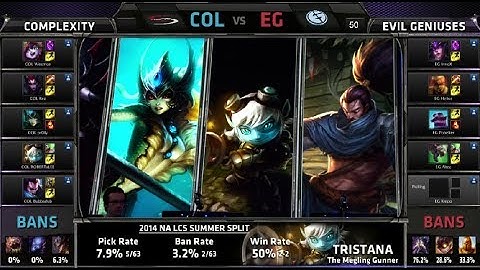 compLexity vs Evil Geniuses | S4 NA LCS Summer split 2014 SuperWeek 7 Day 2 | COL vs EG W7D2 G2