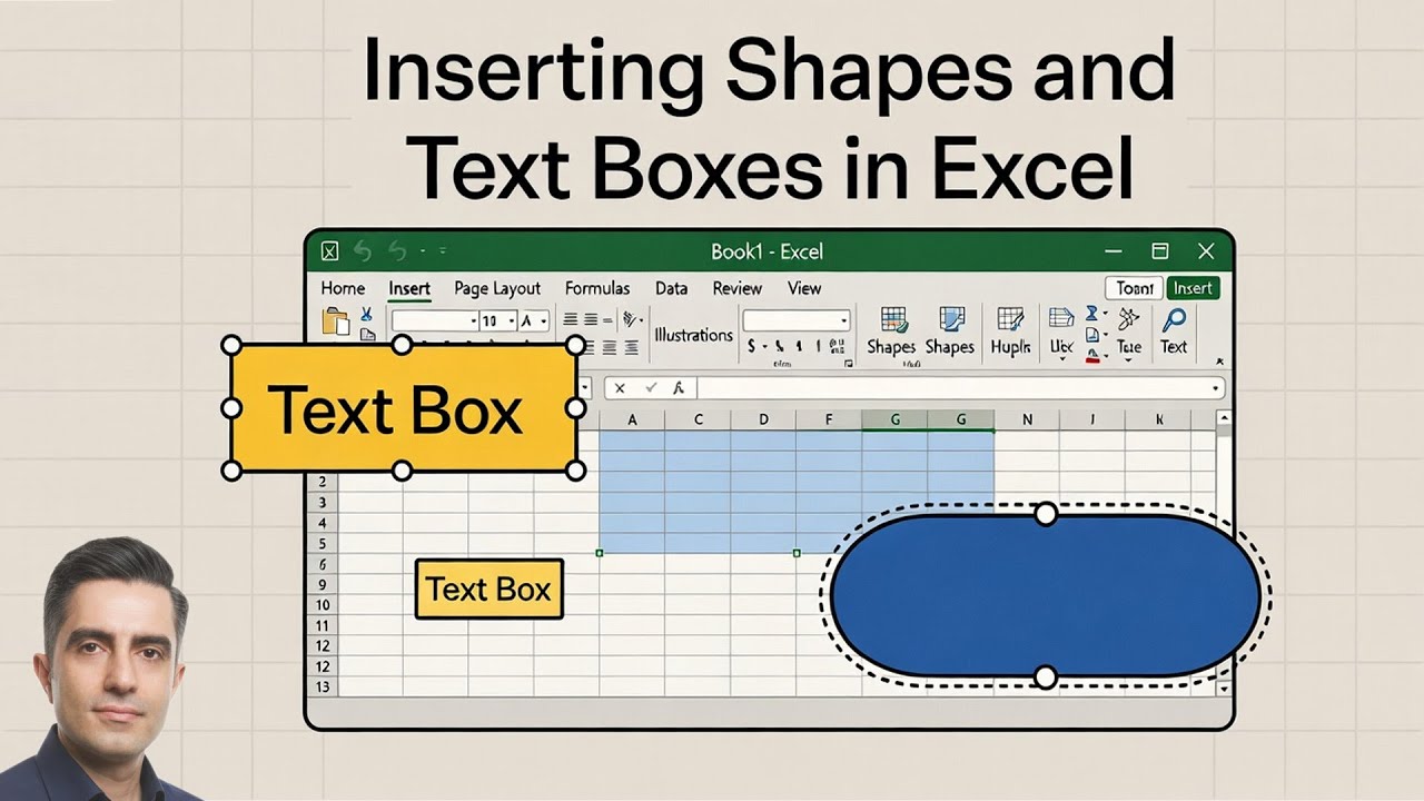 Excel Insert Box Insert Shapes and Text Boxes in Excel - YouTube