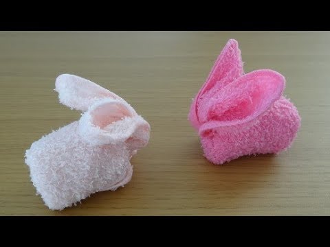 Super Easy Towel Bunny 超カンタン おしぼりウサギの作り方 Youtube