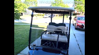 Replacing a broken windshield on the Yamaha Drive (G29) golf cart