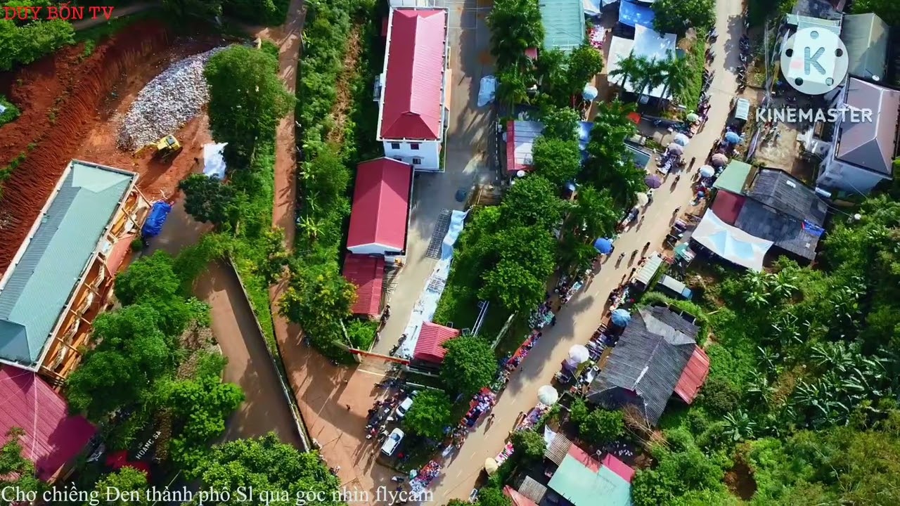 Chợ chiềng Đen thành phố Sl qua góc nhìn flycam 