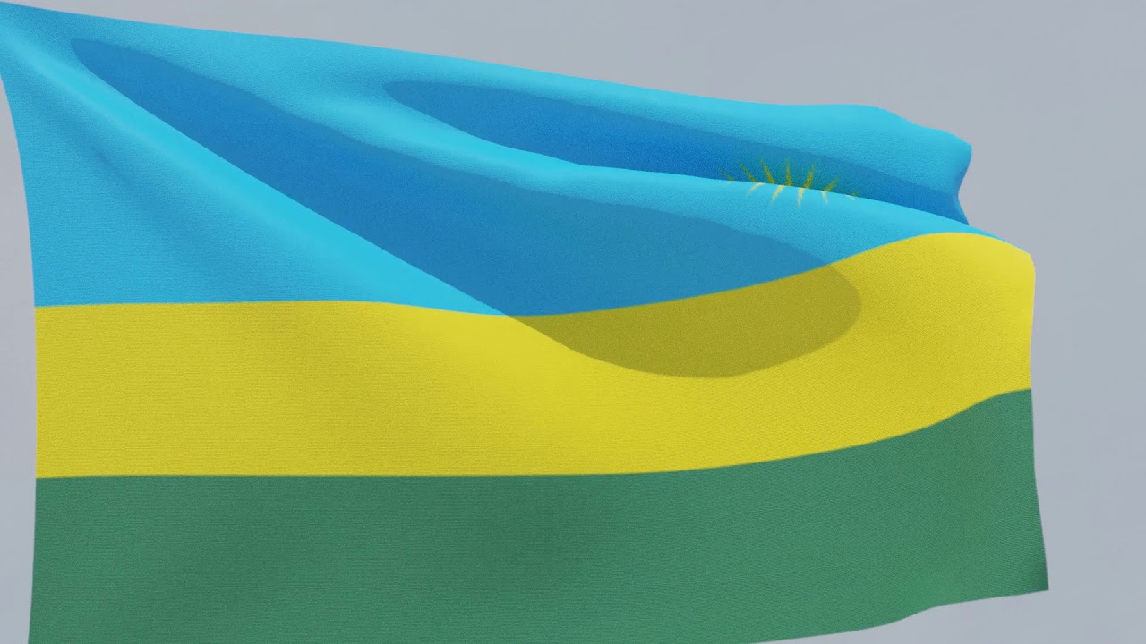 Waving flag of Rwanda