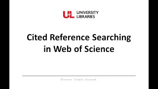 Cited Reference Searching in Web of Science