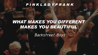 Miniatura de vídeo de "What Makes You Different Makes You Beautiful; Backstreet Boys"