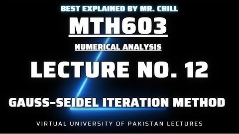 MTH603 Lecture No 12 best explained Short Lecture